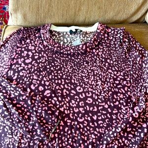 J Crew 3/4 sleeves, mock neck animal print sweaterp